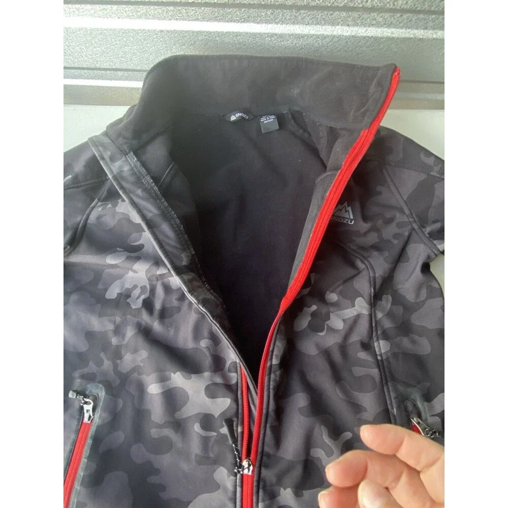Snozu Youth L 14/16 Extreme Gear Softshell Jacket Black Camo Full Zip Fleece
